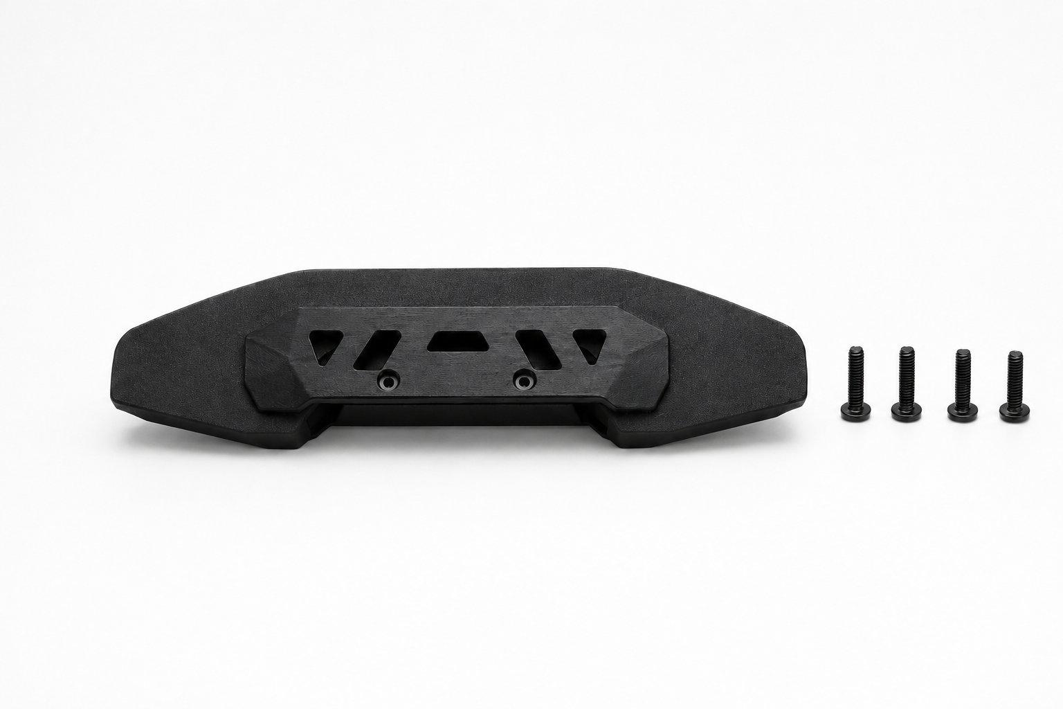The NeoRacer front bumper with its four mounting screws