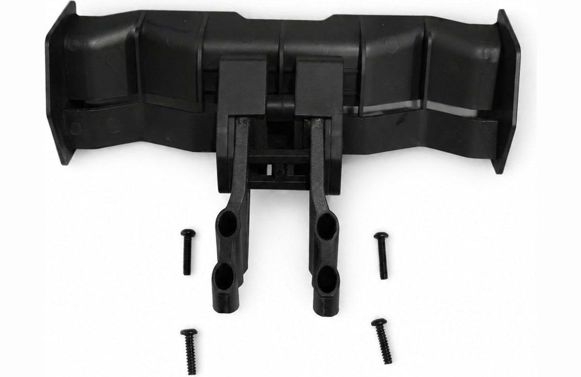 The rear wing with its mounting arms and screws