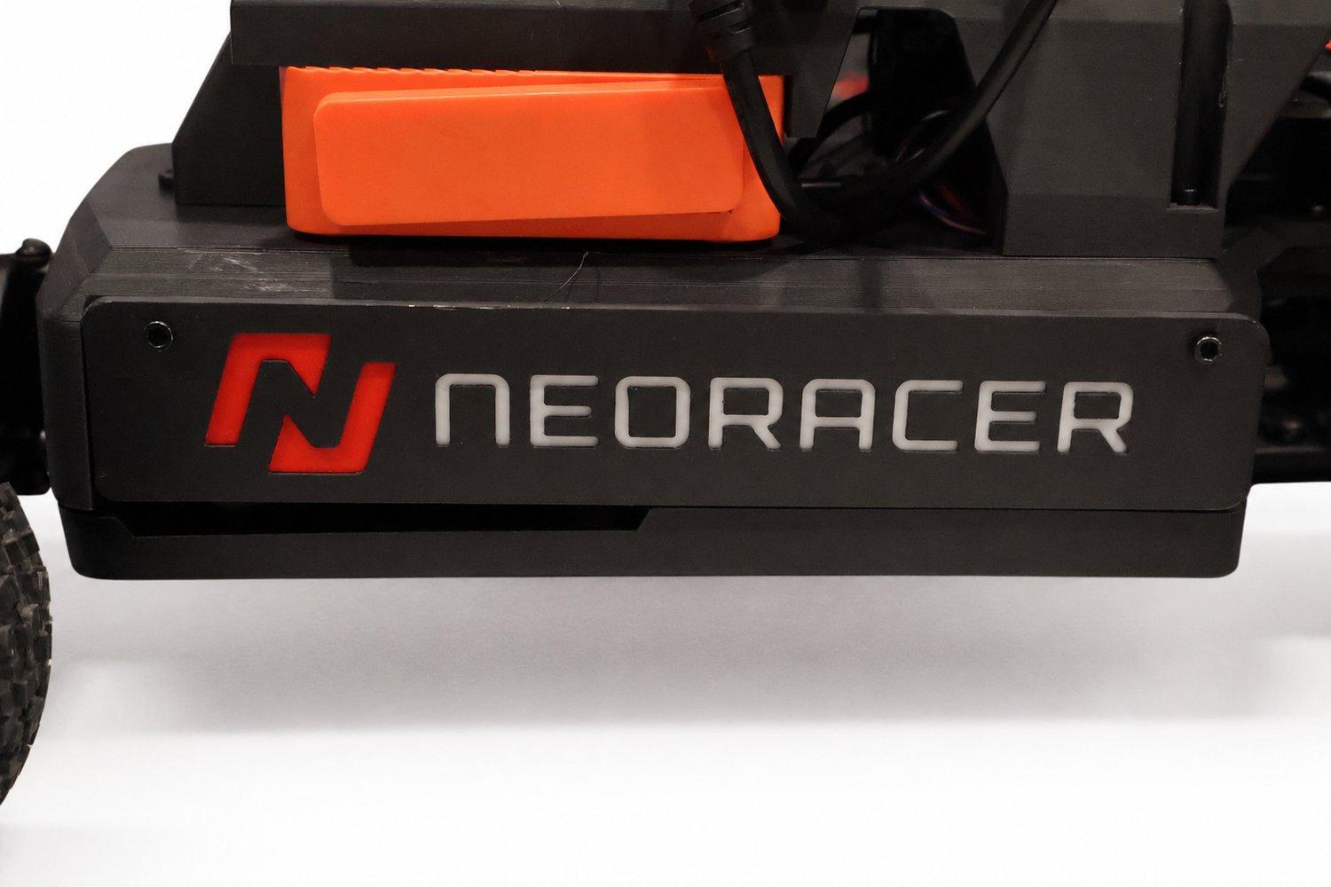 The NeoRacer side cover mounted on the finished car