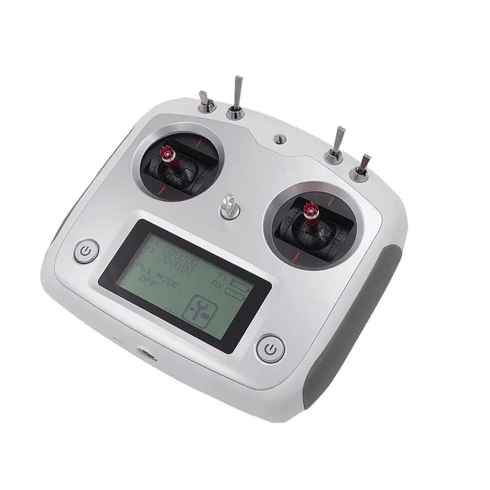The Flysky FS-i6S transmitter. SWA and SWB are the two toggle switches on the top-left shoulder.