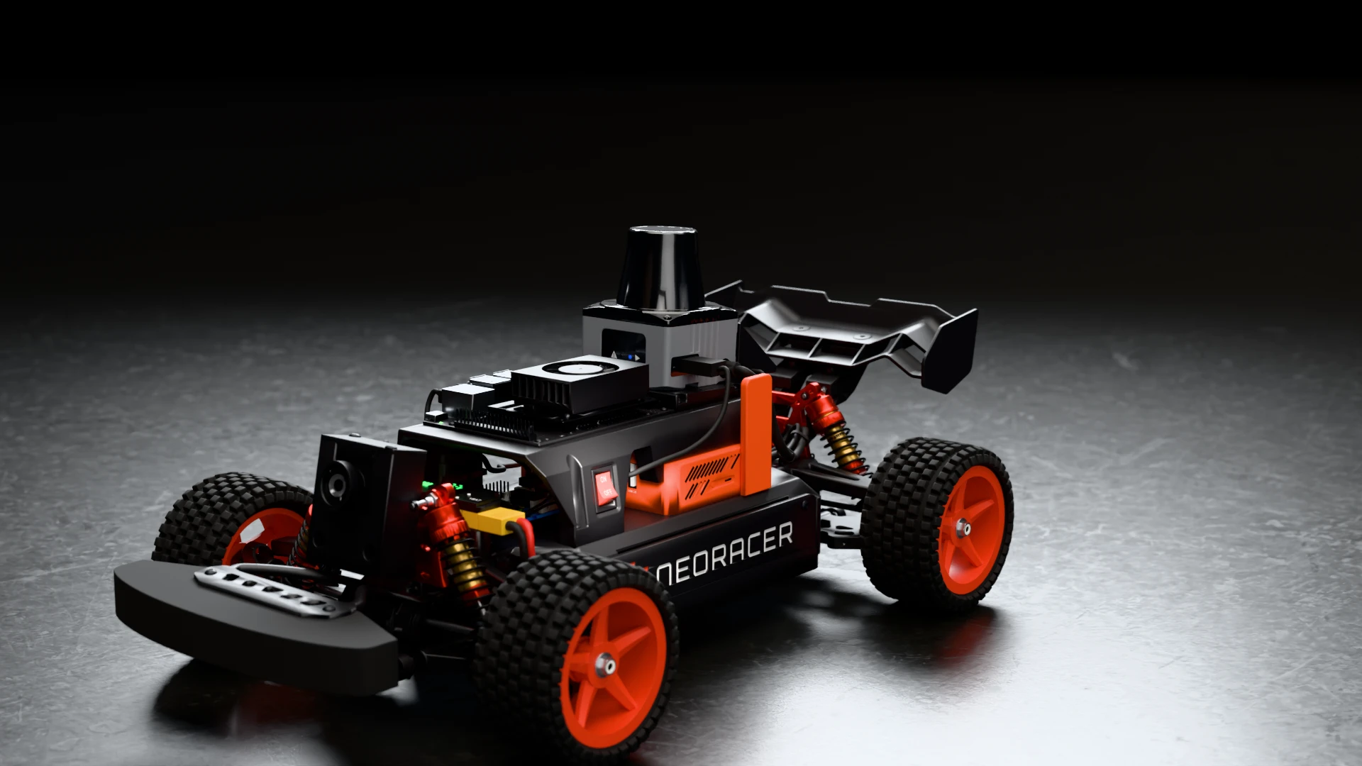 NeoRacer, powered on, in the studio