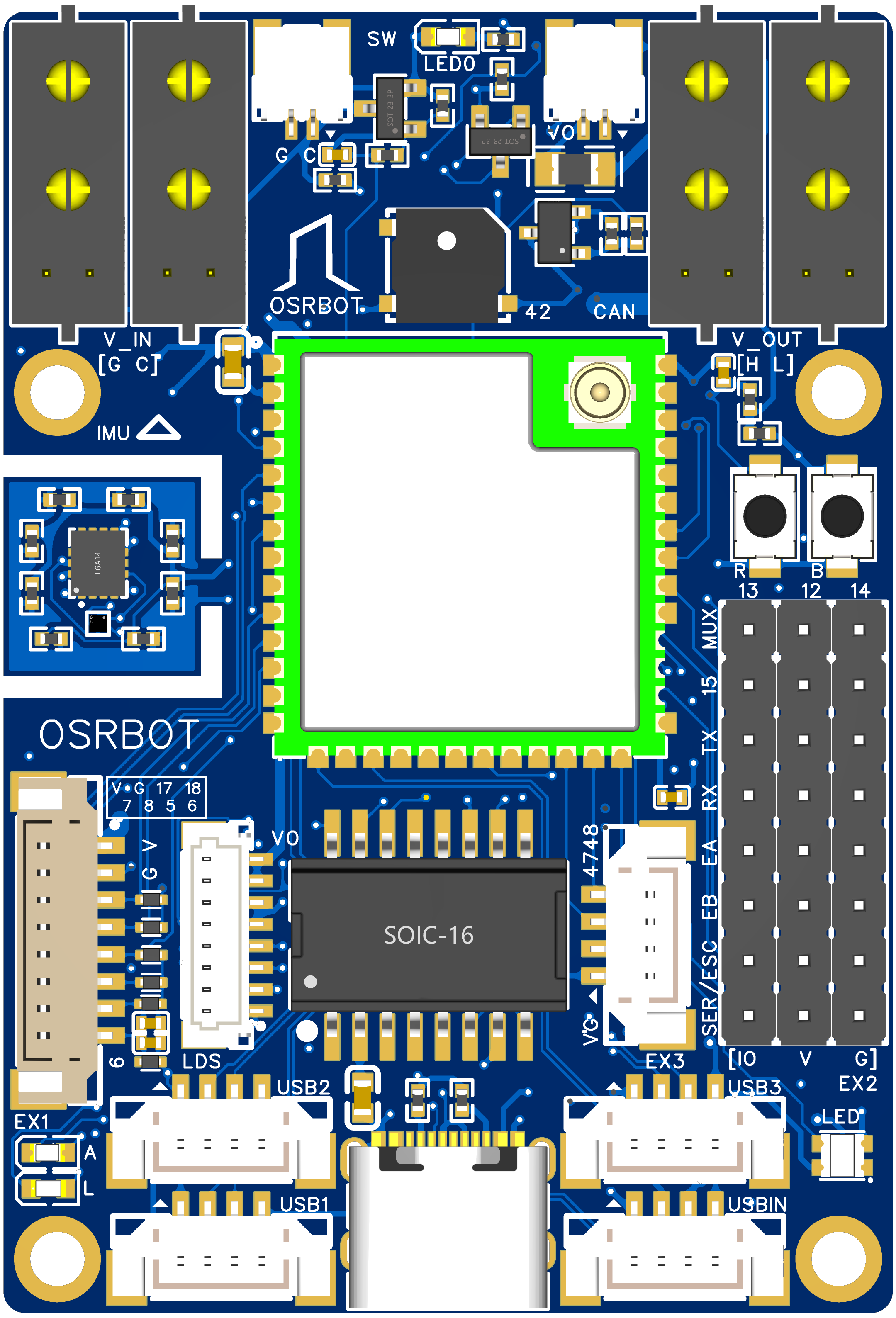 OSCORE board, front (component) side